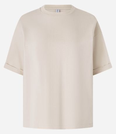 Remera Oversized en Algodón con Manga Dobrada 4