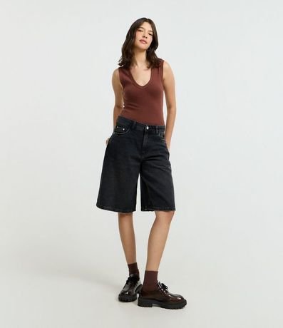 Blusa Básico en Rib con Escote V 2