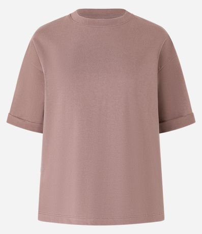 Remera Oversized en Algodón con Manga Dobrada 2