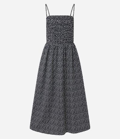 Vestido Evase Midi en Tricolina con Lastex y Estampa Corazones 5