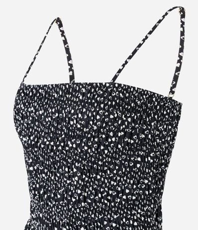 Vestido Evase Midi en Tricolina con Lastex y Estampa Corazones 6