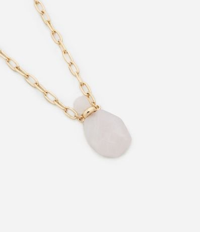 Collar Largo con Cadena de Eslabones y Piedra Natural 2