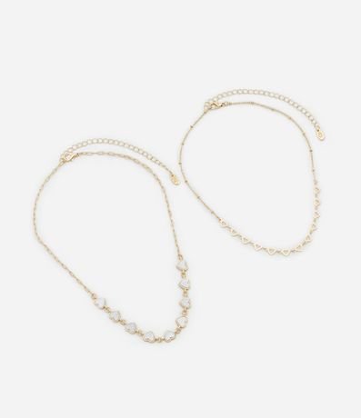 Collar Capas con Corazones Ahuecados y Esmaltados 2