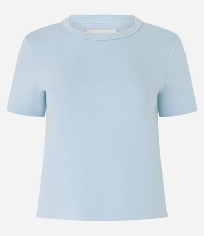 Blusa Básica Ajustada en Rib con Cuello Redondo 7