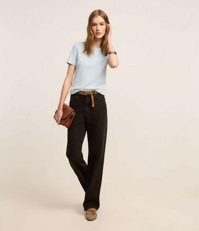 Blusa Básica Ajustada en Rib con Cuello Redondo 4