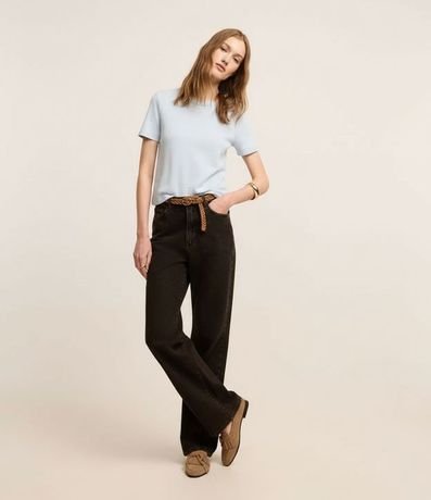 Blusa Básica Ajustada en Rib con Cuello Redondo 6