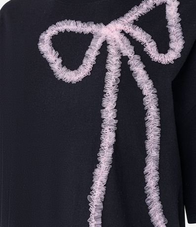 Camisón en Algodón con Lazo de Tule 4