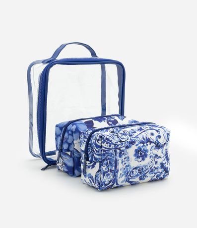 Kit 03 Néceser Grande y Rectangulares Médias Variadas con Estampa Floral