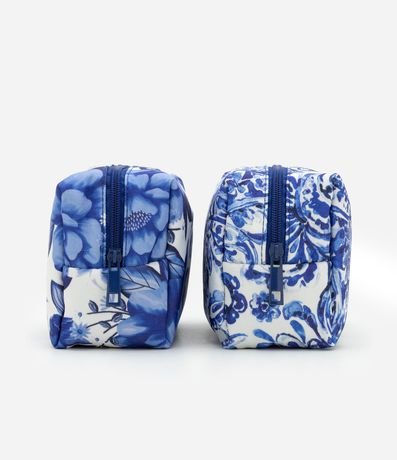 Kit 03 Néceser Grande y Rectangulares Médias Variadas con Estampa Floral 2