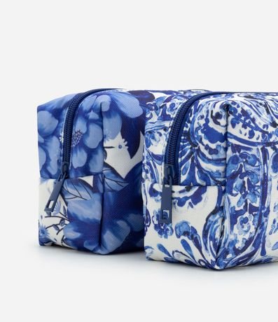 Kit 03 Néceser Grande y Rectangulares Médias Variadas con Estampa Floral 3