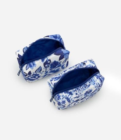 Kit 03 Néceser Grande y Rectangulares Médias Variadas con Estampa Floral 5