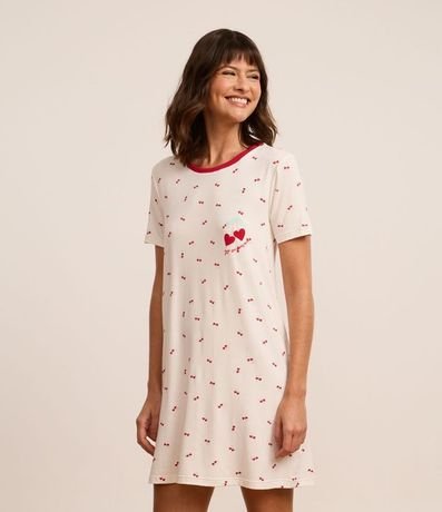 Camisón en Viscosa con Estampa de Cerezas 3