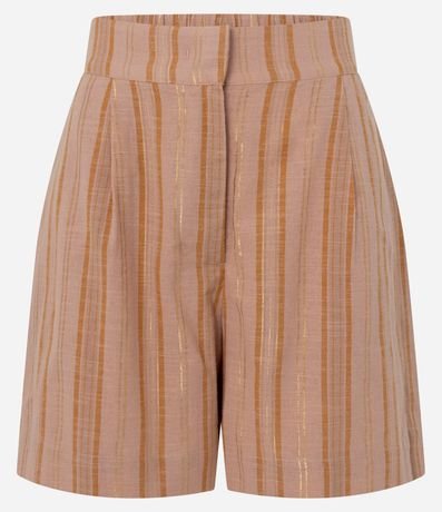 Short Listrado Cintura Alta en Algodón con Hilo Metalizado 5