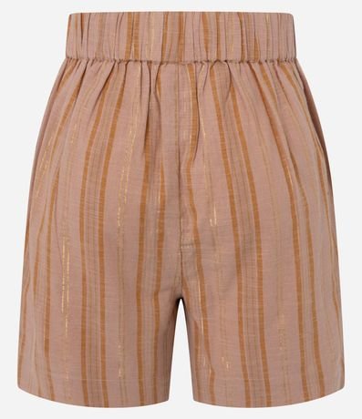 Short Listrado Cintura Alta en Algodón con Hilo Metalizado 7