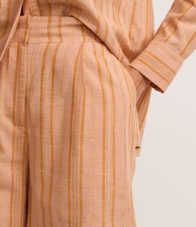 Short Listrado Cintura Alta en Algodón con Hilo Metalizado 4