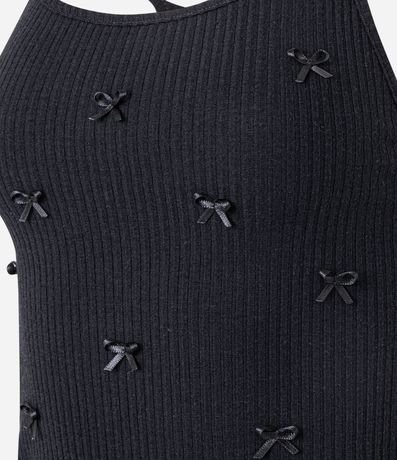 Pijama Short Doll en Rib con Bretel Fino y Aplicación de Corbatas 7