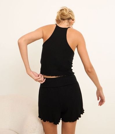 Pijama Short Doll en Rib con Bretel Fino y Aplicación de Corbatas 5