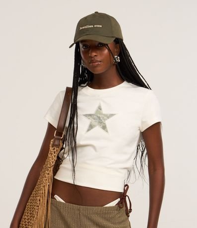 Blusa New T-shirt en Cotton con Estampa de Estrella Camuflada 1