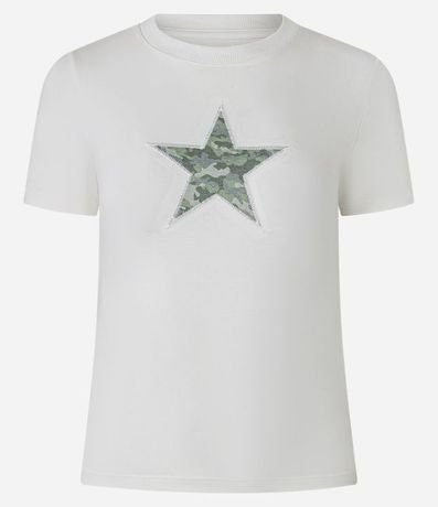 Blusa New T-shirt en Cotton con Estampa de Estrella Camuflada 5