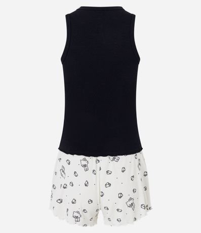 Pijama Short Doll en Rib con Estampa y Strass Hello Kitty 7