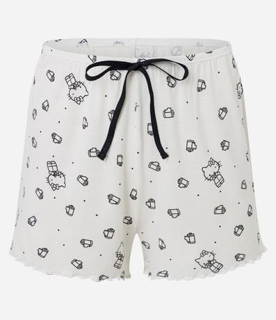 Pijama Short Doll en Rib con Estampa y Strass Hello Kitty 8