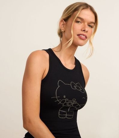 Pijama Short Doll en Rib con Estampa y Strass Hello Kitty 2