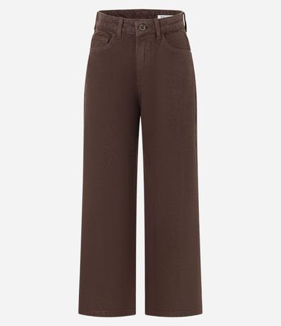 Pantalón Recto Cropped en Sarga con Trabillas en la Cintura 5