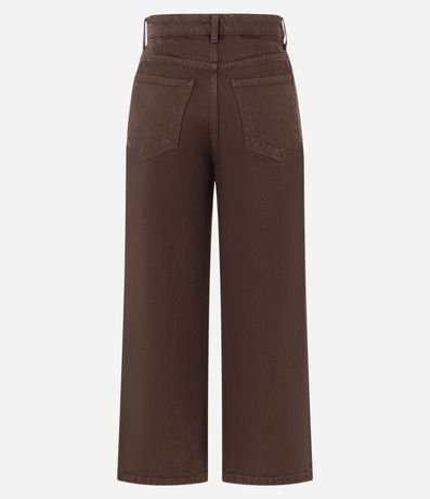 Pantalón Recto Cropped en Sarga con Trabillas en la Cintura 6