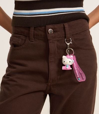 Pantalón Recto Cropped en Sarga con Trabillas en la Cintura 4