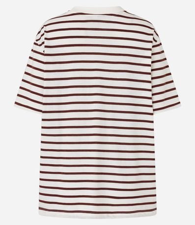 Remera Oversized en Algodón con Estampa Rayada 5