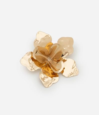 Broche de Metal con Forma de Flor Martillada 1