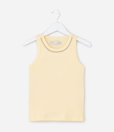 Musculosa Infantil en Rib con Brillos en el Cuello - Tam  5 a 14 años 2