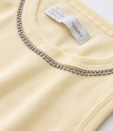 Musculosa Infantil en Rib con Brillos en el Cuello - Tam  5 a 14 años 5
