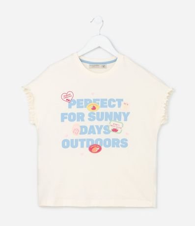 Remera Infantil Oversized con Estampa y Frufru - Talle 5 a 14 años 2