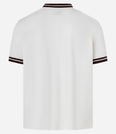 Remera en Algodón con Viés en Rib Contrastante y Textura Vertical 8