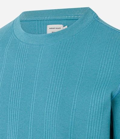 Remera Regular en Algodón con Textura Vertical 6