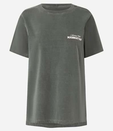 Remera Oversized Deportiva en Algodón Desteñido con Estampa Manhattan 5