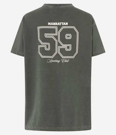 Remera Oversized Deportiva en Algodón Desteñido con Estampa Manhattan 6