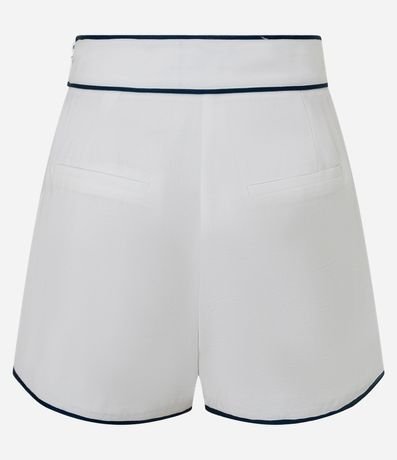 Short Sastre en Crepé con Botones Metalizados y Bies Contrastante 7