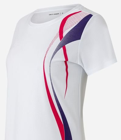 Remera Deportiva en Microfibra Texturizada con Estampa Ondulada 5