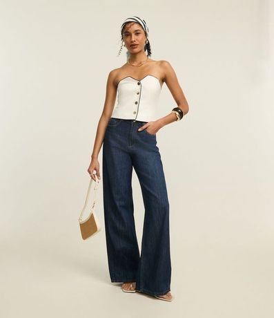 Blusa Sastre Sin Breteles con Botones y Vieses Contrastantes 2