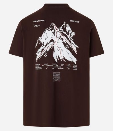 Remera Comfort en Algodón con Estampa de Montaña y Lettering 7