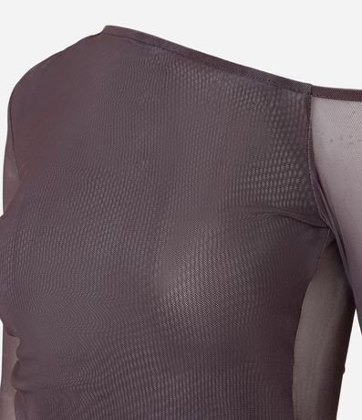 Blusa en Tule con Ponta Lateral y Estampa Abstracta 6
