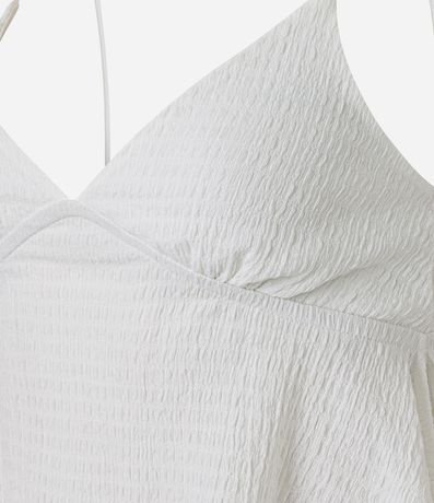 Blusa Corta Texturizada con Breteles Finos y Consejos 7