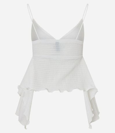 Blusa Corta Texturizada con Breteles Finos y Consejos 8