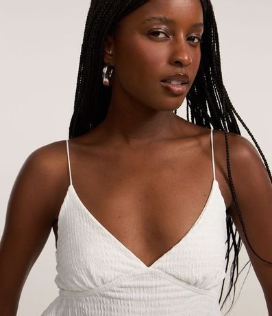 Blusa Corta Texturizada con Breteles Finos y Consejos 3