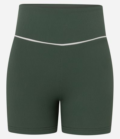 Bermuda Crossfitera Deportiva en Microfibra Acanalada con Friso Contrastante 6