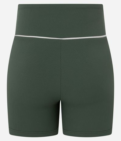 Bermuda Crossfitera Deportiva en Microfibra Acanalada con Friso Contrastante 8