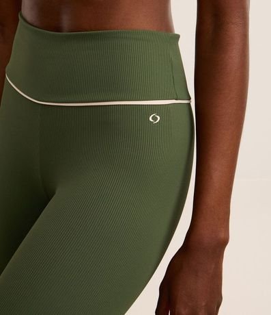 Pantalón Legging Deportiva en Microfibra Acanalada con Friso Contrastante 3