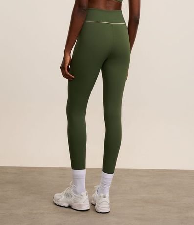 Pantalón Legging Deportiva en Microfibra Acanalada con Friso Contrastante 4